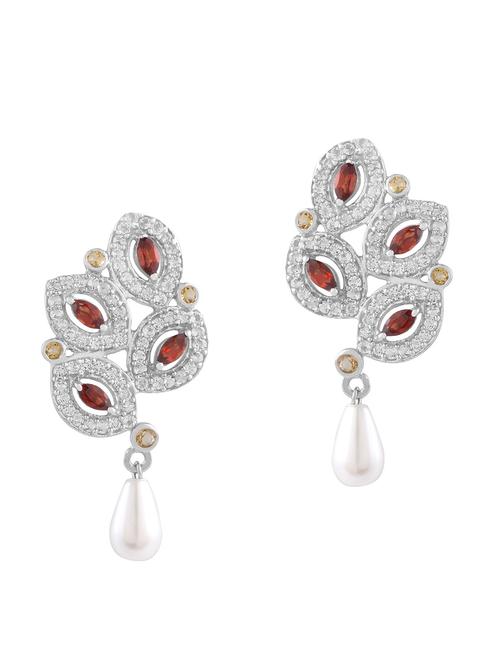 red sterling silver earrings - 10000045 - Very Small Image - 1