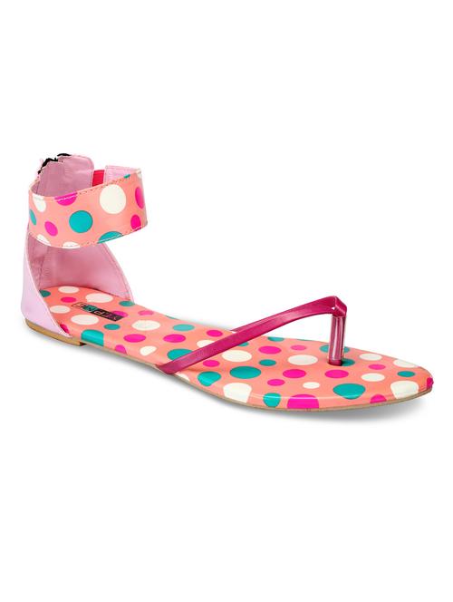Pink Leatherette Flats - 10003155 - Very Small Image - 1