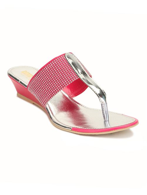 pink leatherette wedges - 10003166 - Very Small Image - 1