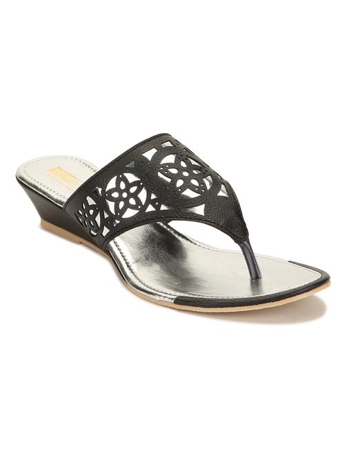 black leatherette wedges - 10003173 - Very Small Image - 1