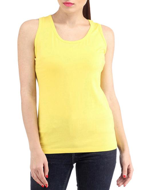 yellow cotton tank tee - 10004932 - Very Small Image - 1