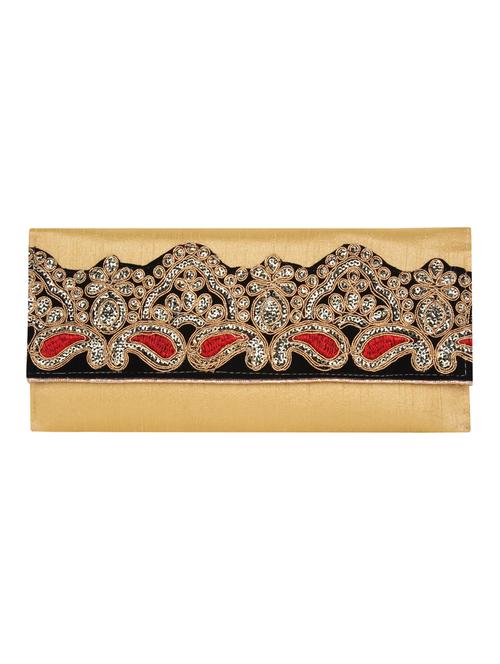 beige artsilk clutch - 10008130 - Very Small Image - 1