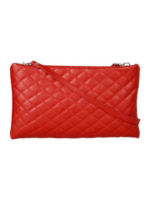 quilted solid red sling bag - 10008163 - Very Small Image - 1