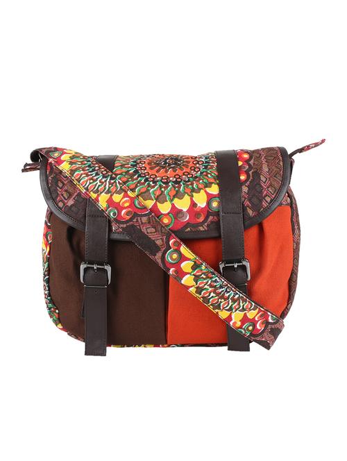 multi-colored printed canvas sling bag - 10008236 - Very Small Image - 1