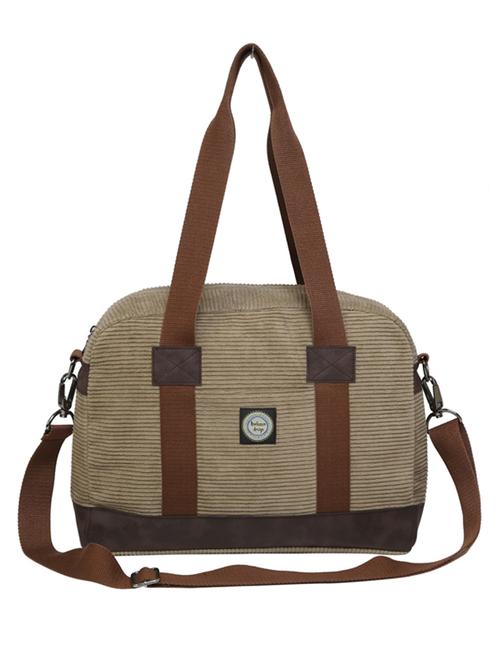 beige corduroy handbag with sling - 10008275 - Very Small Image - 1