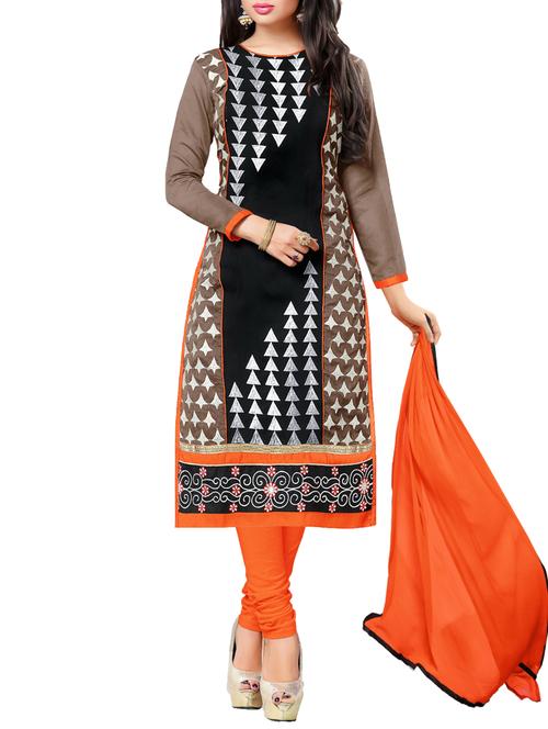 multicolor chanderi silk unstitched suit set - 10010089 - Very Small Image - 1