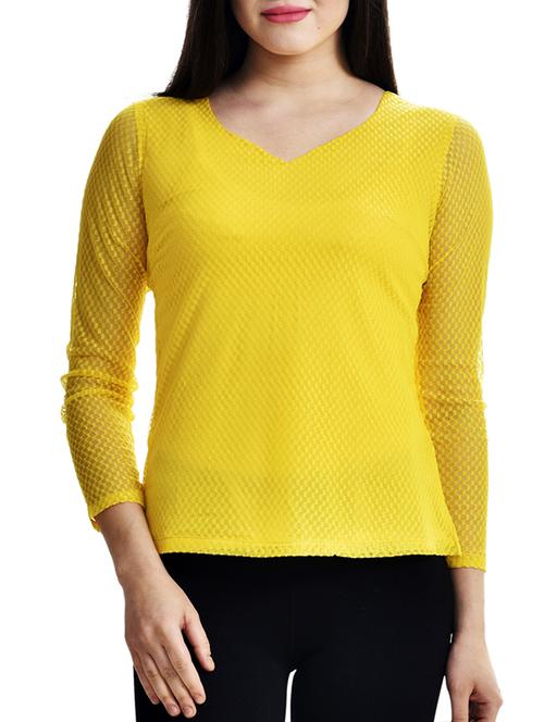 yellow net top. - 10010123 - Very Small Image - 1