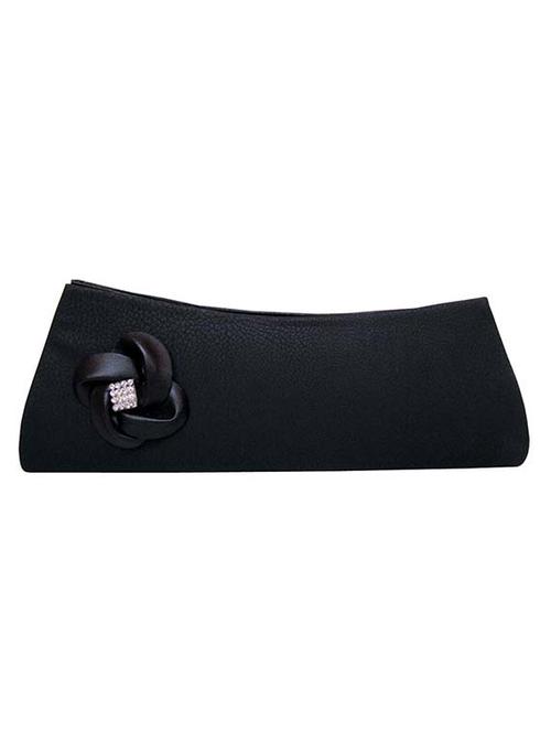 black, silver leatherette clutch - 10011150 - Very Small Image - 1