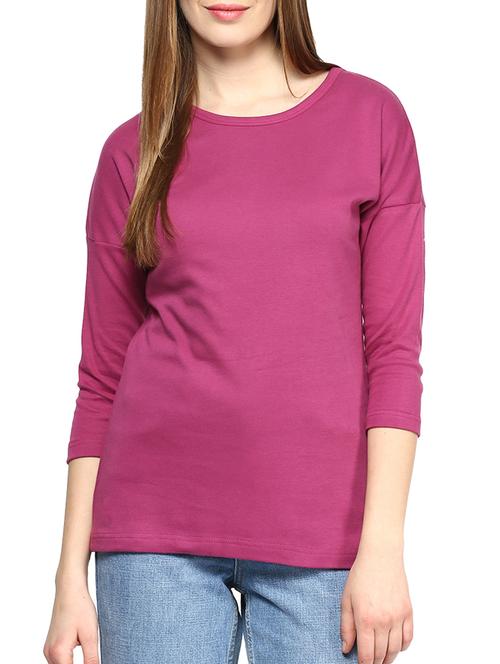 pink cotton regular tshirt - 10012030 - Very Small Image - 1