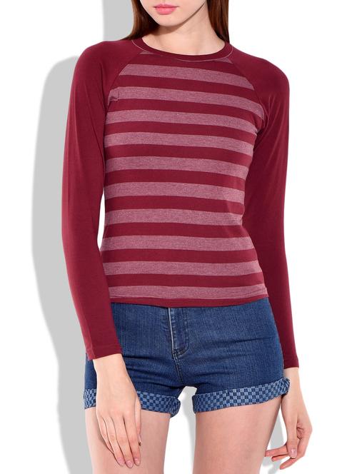red cotton blend regular tshirt - 10012033 - Very Small Image - 1