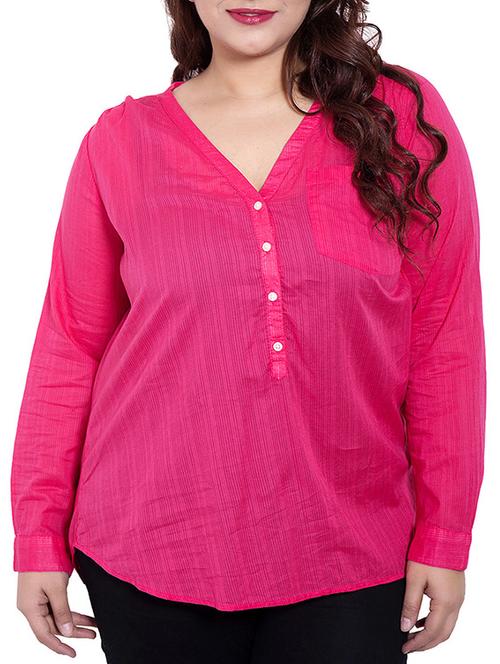 pink colored cotton top - 10012113 - Very Small Image - 1