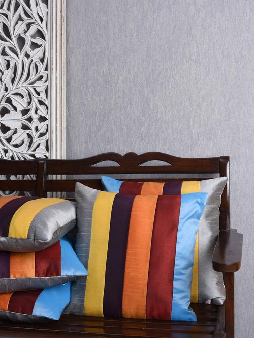 colour block polyster cushion cover - 1001399 - Very Small Image - 1