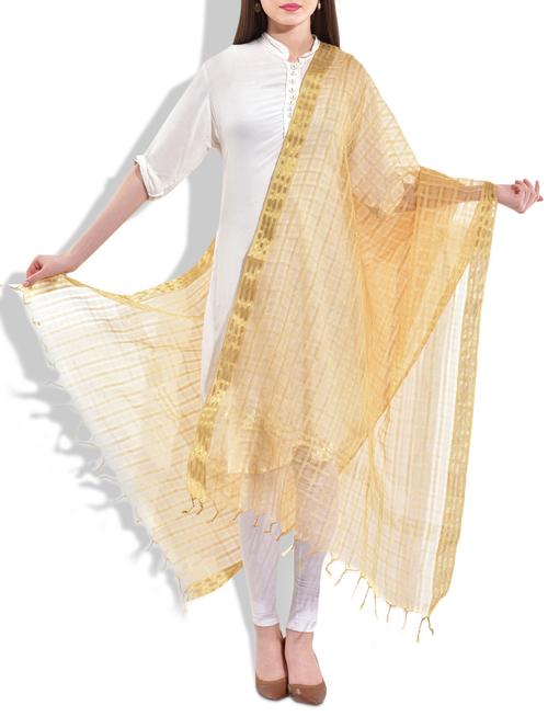 beige tissue dupatta - 10015028 - Very Small Image - 1