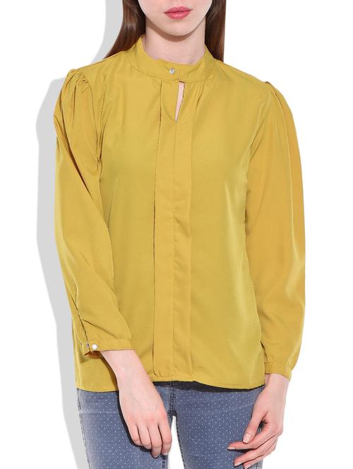 mustard polyester top - 10015720 - Very Small Image - 1