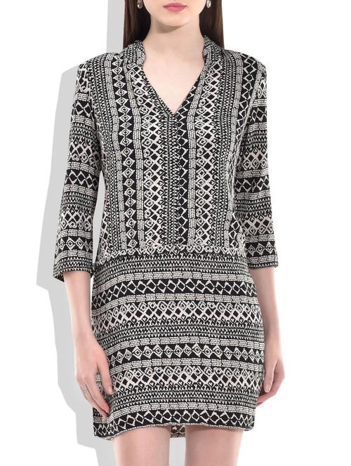 black printed sheath dress - 10016568 - Very Small Image - 1