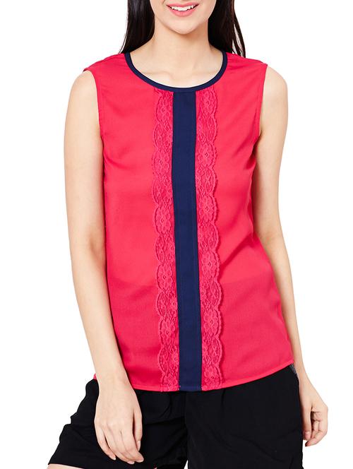 the vanca coral lace detailed contrast top - 10016763 - Very Small Image - 1