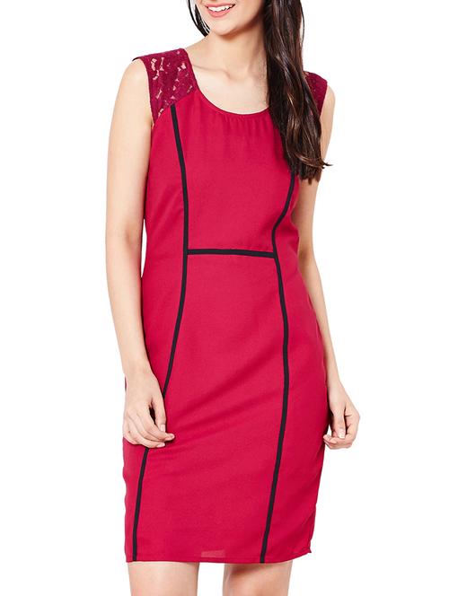the vanca marsala lace detailed bodycon dress - 10016791 - Very Small Image - 1