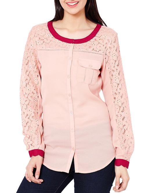 the vanca peach lace-detailed shirt - 10016800 - Very Small Image - 1