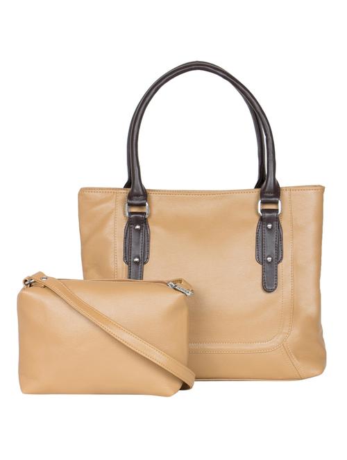 beige leatherette handbag with pouch - 10018364 - Very Small Image - 1