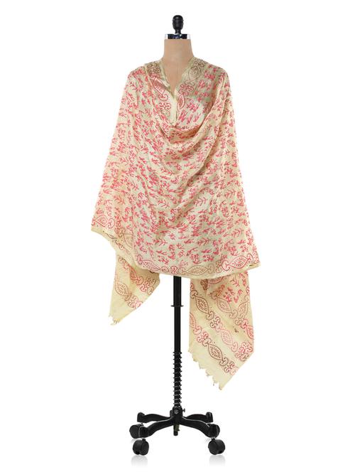 kela silk pink block print dupatta - 1002138 - Very Small Image - 1