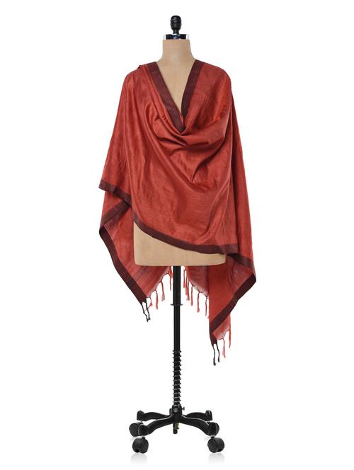 pashmina rust dupatta - 1002151 - Very Small Image - 1