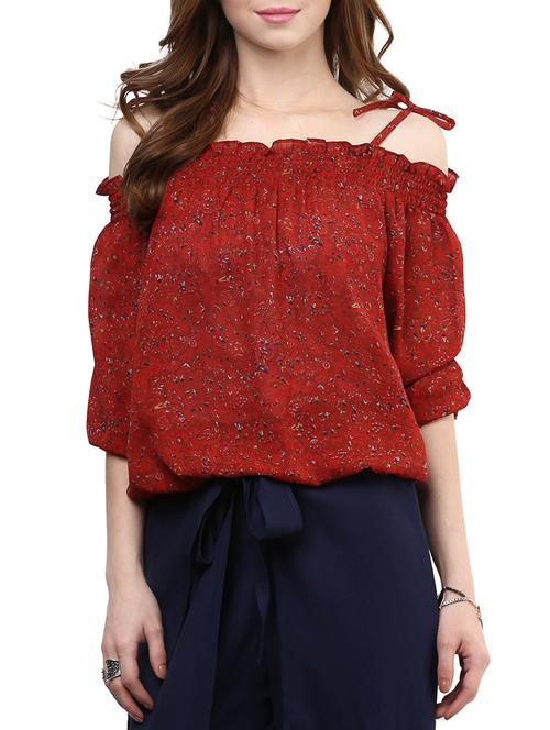 smocking detail blouson top - 10023066 - Very Small Image - 1