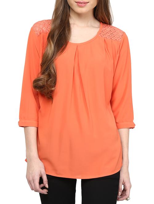 lace paneled pleat detail top - 10023140 - Very Small Image - 1