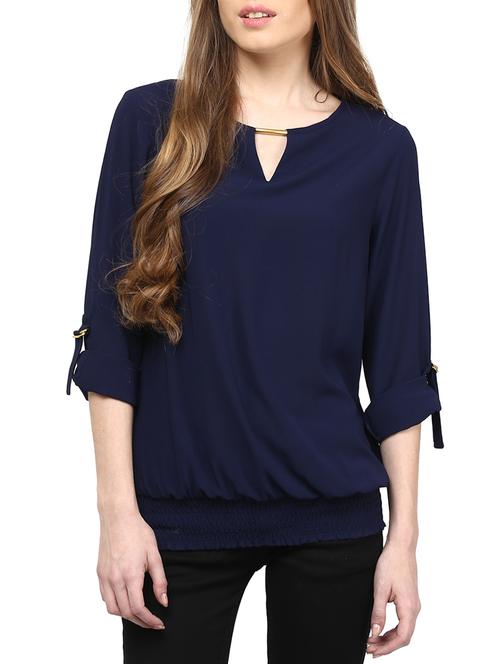 roll up sleeved blouson top - 10023145 - Very Small Image - 1