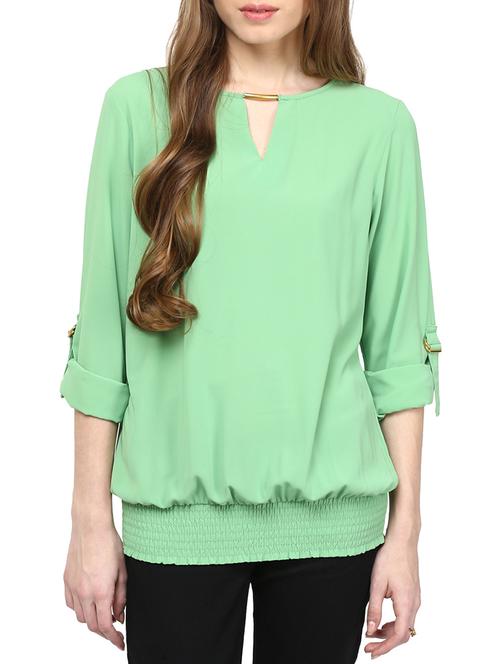 roll up sleeved blouson top - 10023146 - Very Small Image - 1