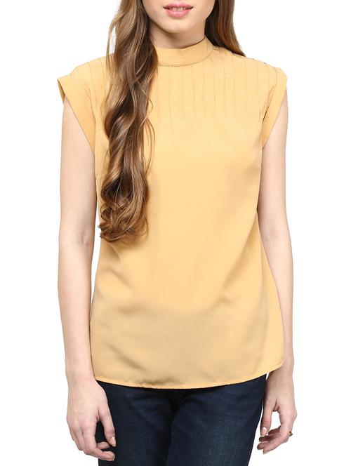 pintucked mock neck top - 10023153 - Very Small Image - 1
