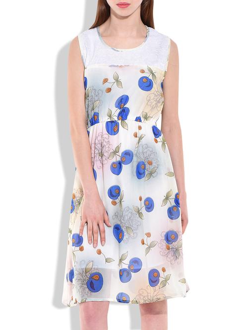 floral printed white dress - 10023666 - Very Small Image - 1