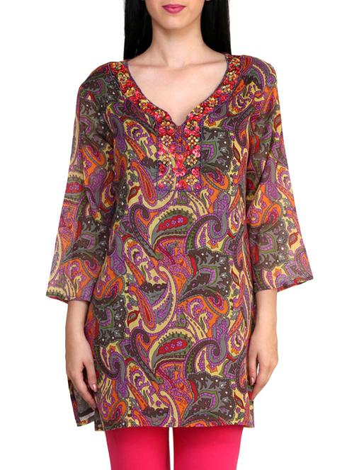 multicolour cotton kurti - 10024384 - Very Small Image - 1