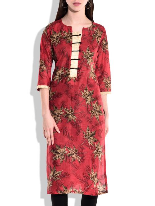 red,brown nylon kurta - 10024767 - Very Small Image - 1