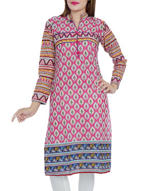 pink cotton kurta - 10033966 - Very Small Image - 1