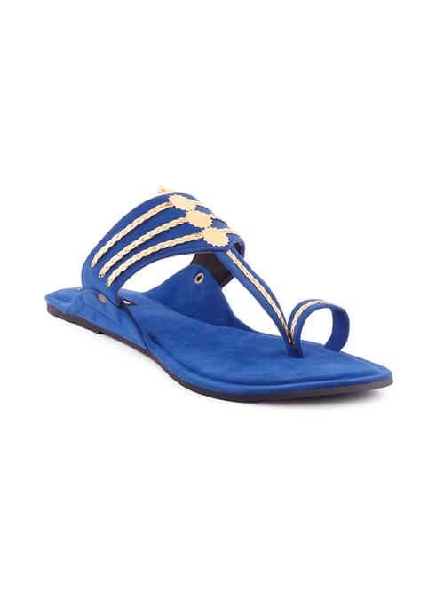 blue suede one toe kolhapuri - 10034370 - Very Small Image - 1