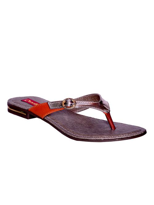 gold leatherette sandals - 10036399 - Very Small Image - 1