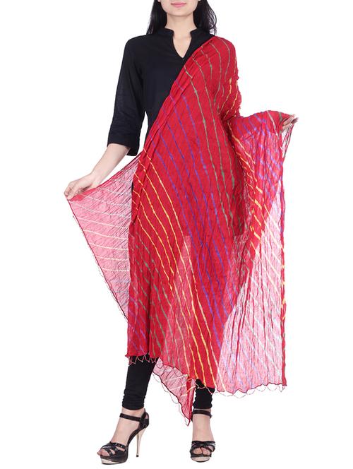 red cotton dupatta - 10036831 - Very Small Image - 1