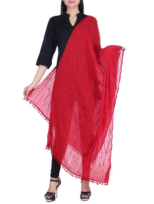 red cotton dupatta - 10036848 - Very Small Image - 1
