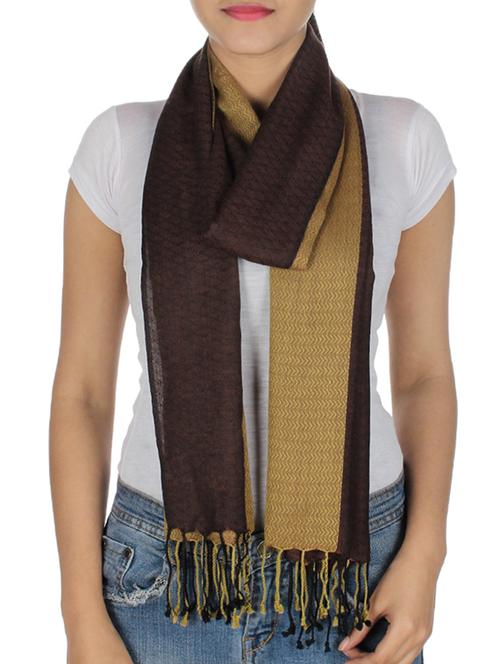 brown viscose scarf - 10038158 - Very Small Image - 1