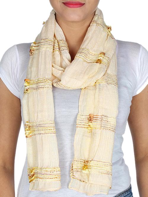 cream viscose scarf - 10038169 - Very Small Image - 1