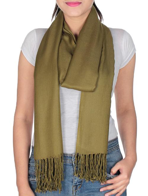 olive green viscose scarf - 10038176 - Very Small Image - 1