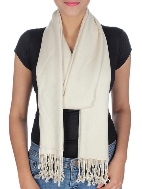 off white viscose scarf - 10038179 - Very Small Image - 1