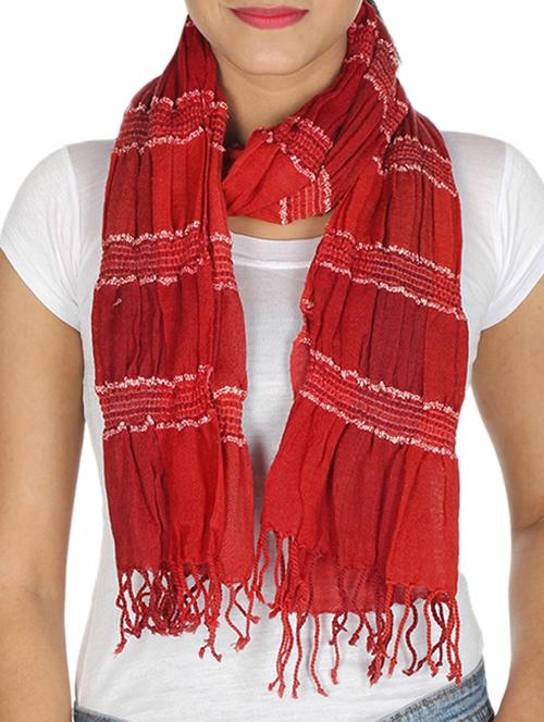 red wool scarf - 10038190 - Very Small Image - 1