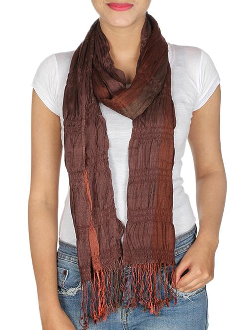 brown viscose scarf - 10038210 - Very Small Image - 1