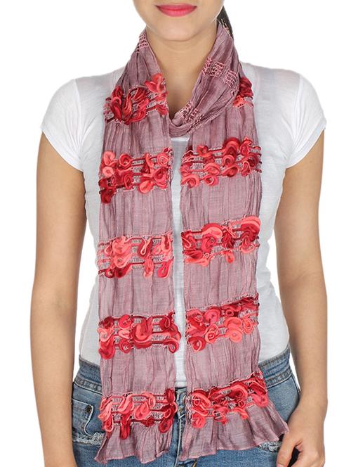 mauve polyester scarf - 10038222 - Very Small Image - 1