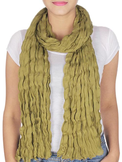 olive green cotton scarf - 10038232 - Very Small Image - 1