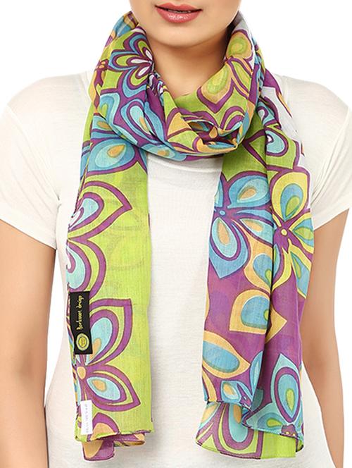 multi colored cotton scarf - 10038253 - Very Small Image - 1