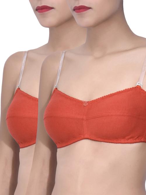 fabme orange cotton bra combo - 10041417 - Very Small Image - 1