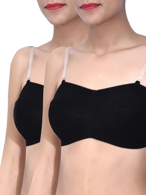 fabme black cotton bra combo - 10041437 - Very Small Image - 1