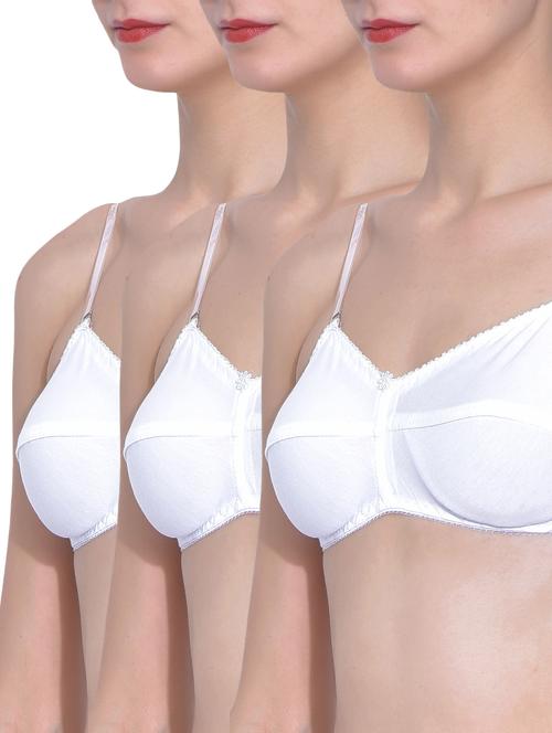 fabme set of 3 white cotton bras - 10041440 - Very Small Image - 1